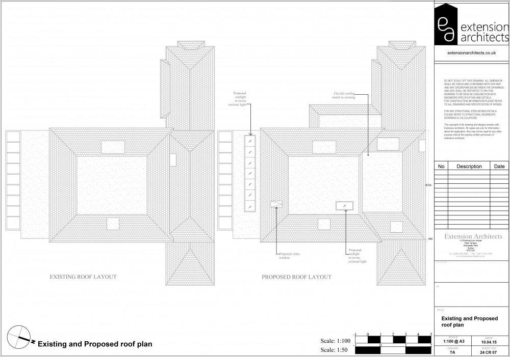 24CR07 Existing and proposed roof plan