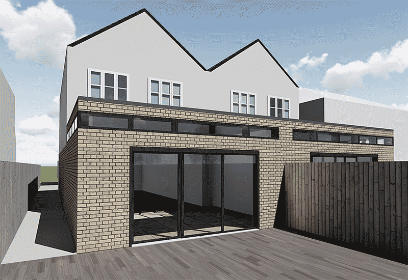 exterior render for Ambitious New Build in Epsom