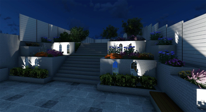 3D render of garden in article on extension and landscaping