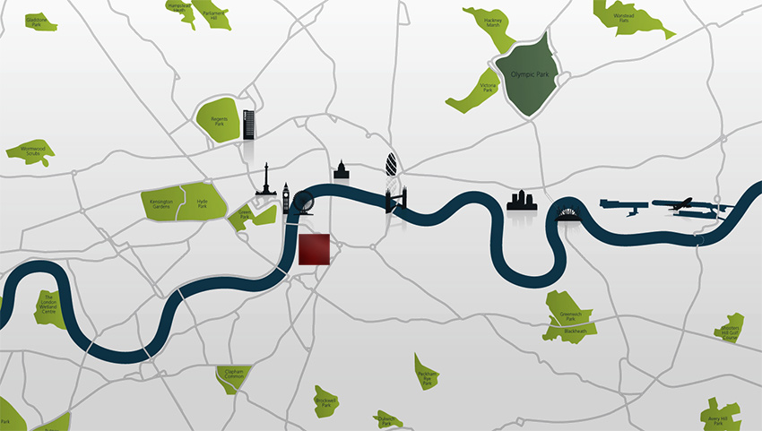 location map in Battersea, by Thames river on our blog on find an architect